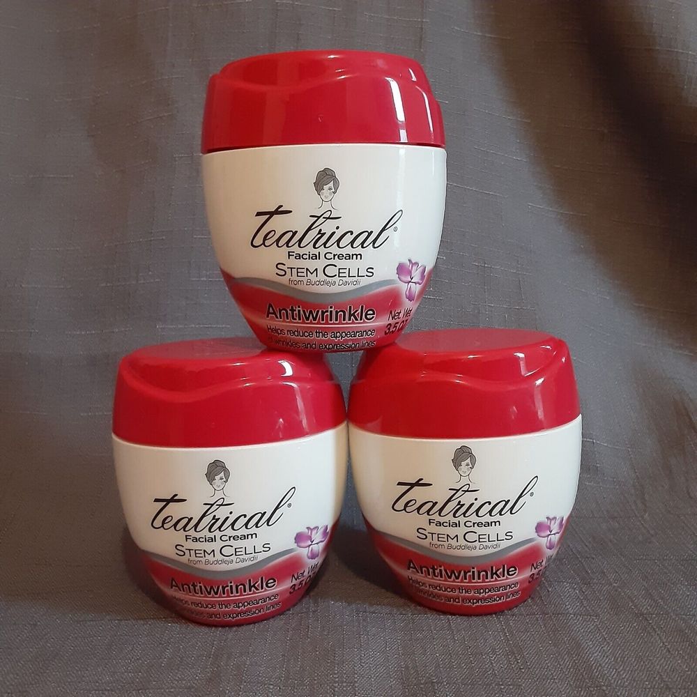 3 pack teatrical Facial Cream Stem Cells Buddleja Davidii Antiwrinkle Net 3.5 oz